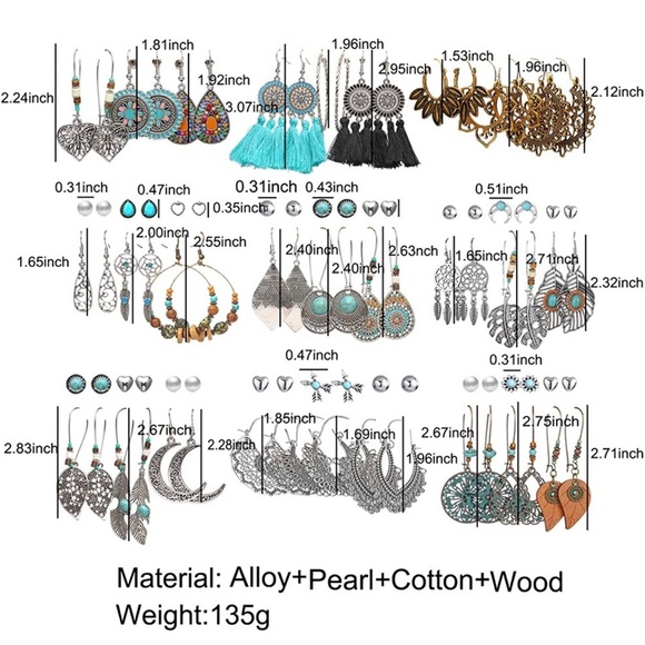 $12 per set of earrings from right to left #1 they #9 - Picture 5 of 5